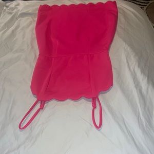 Pink scalloped mini dress